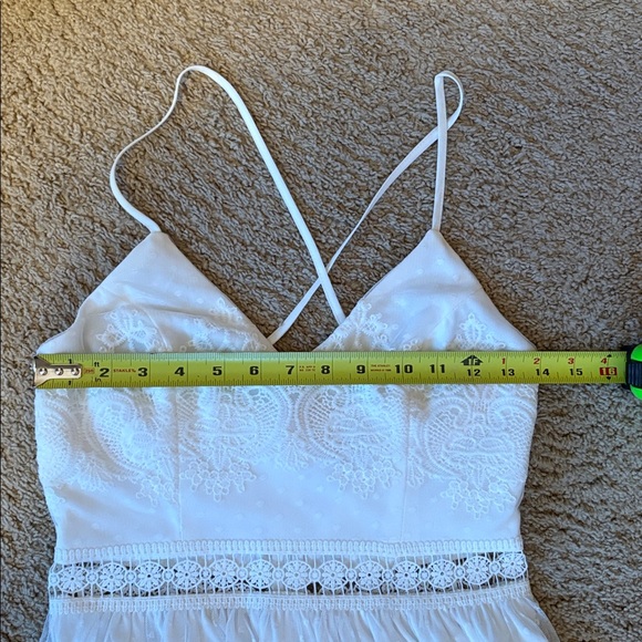 Fashion Novia White Lace Spaghetti Strap Maxi Dress - Picture 14 of 15